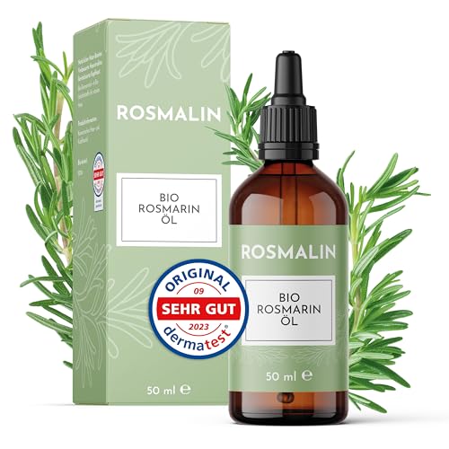 Rosmalin® Rosmarinöl Haare | 100% Bio | Dermatologisch getestet - für Frauen & Männer geeignet - Reine Naturkosmetik für Haare & Kopfhaut - Pflegende Kopfhautbehandlung
