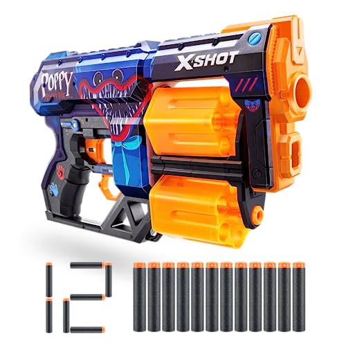 X-Shot Skins Dread Blaster Poppy mit 12 Schaumstoff-Darts