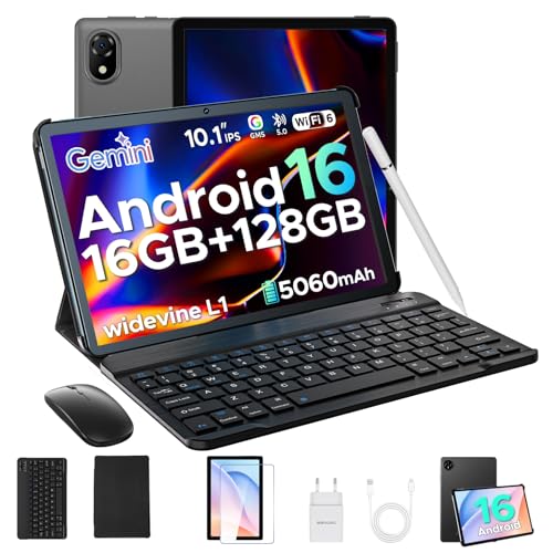 DOOGEE U10 Android 16 AI Tablet 10 Zoll, 16GB +128GB (2TB TF) Tablet mit Tastatur/Stift/Maus/Hülle, 5060mAh, Kinder Tablets PC 1280 * 800 HD+ Widevine L1 Gaming Tablets, 5G WiFi6/ Face ID/3.5mm/Type C