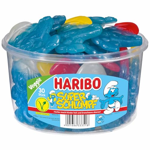 Haribo Super-Schlumpf 30 Stück in Runddose, 1440g