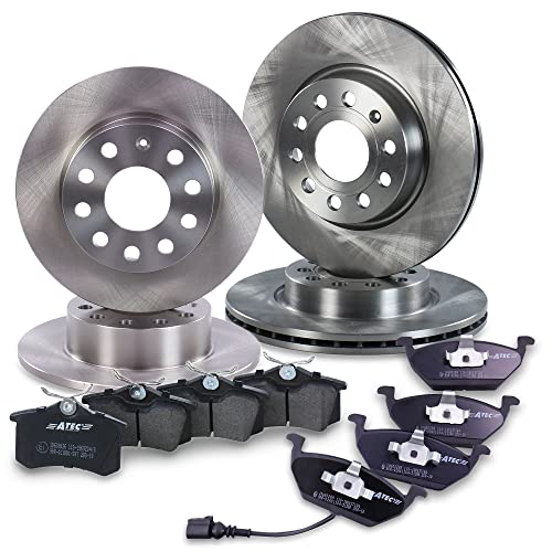 ATEC Germany Bremsenset inkl. Bremsscheiben Vorne Ø 280 mm Belüftet + Hinten Ø 253 mm Voll + Bremsbeläge Vorne & Hinten