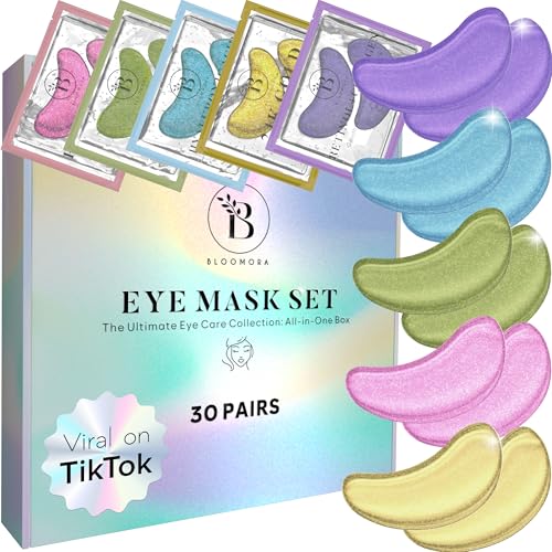 BLOOMORA Gemischte Augenpads (30 Paare) - Eye Pads mit Niacinamid & Augenpads Hyaluron - Augenpadz Gegen Augenringe - Augenringe Entfernen - Eye Patches