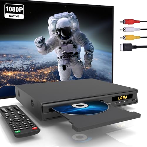 HDMI DVD-Player 1080P, Regionsfreier DVD-Player für TV, HDMI/AV-Anschluss/USB/Mikrofoneingang, NTSC/PAL-System, Fernbedienung, Vollständige Regions kompatibilität