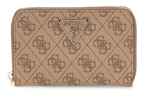 GUESS Laurel II SLG Medium Zip Around Wallet Latte Logo