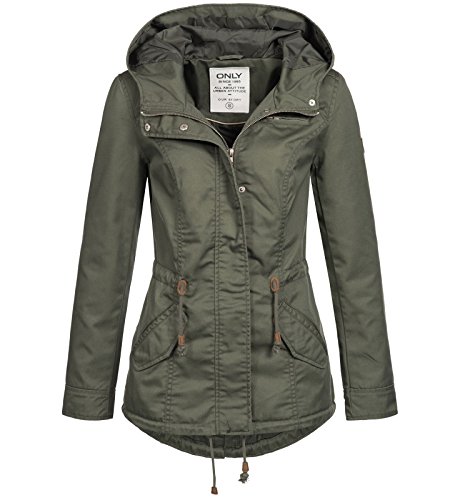 ONLY Damen Onlnew Lorca Spring Parka Jacket CC OTW Parka, per Pack Grün (Grape Leaf Grape Leaf), 40 (Herstellergröße: L)