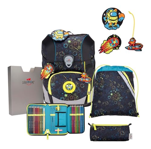 DerDieDas ErgoFlex Tiny Exklusiv LED Schulranzenset 5-teilig Crazy