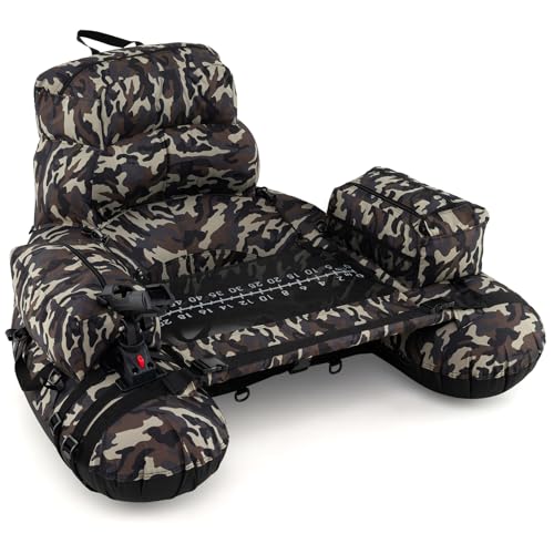 GYMAX Aufblasbares Angelboot, tragbares Belly Boat mit Fischlineal, Angelrutenhalter, Pumpe, Paddel, Flossen & Aufbewahrungstasche, Schlauchboot bis 150 kg belastbar, Grün