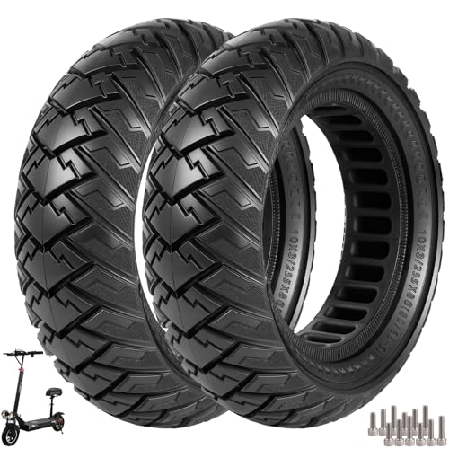 VOLOHAS 10×3 Vollgummireifen 255x80(80/65-6) Solide Reifen für Kukirin G3 Pro/G2 max/Kugoo M4 pro/Kaabo Wolf Warrior/Mantis 10/Dualtron Zero 10X Elektroroller Anti-Rutsch Pannensicher (Schwarz 2 PCS)