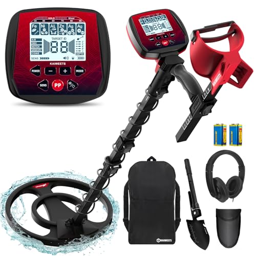 KAIWEETS Metalldetektor Professionell, 2026 Verbesserte Teleskopstange mit EIN-klick-Verschluss, 5 Suchmodi mit hoher Präzision, 11,8