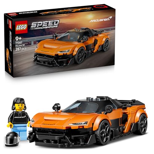 LEGO Speed Champions McLaren W1 - Modellauto mit sammelbarer Fahrer Minifigur - Geburtstagsgeschenkidee für Jungen ab 9 Jahren und Motorsportfans - 77257