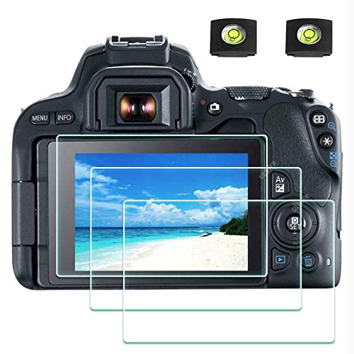 ULBTER 200D Displayschutzfolie für Canon EOS 200D M50 M100 spiegellose Kamera & Blitzschuh-Abdeckung [2+3 Stück], 0,3 mm Härte, gehärtetes Glas Kratzfest Anti-Fingerabdruck Anti-Scrach