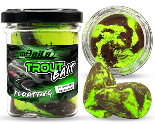 Magic Baits Trout Bait Floating Cheese Forellenteig Schwimmend Käse Paste Angelteig Forelle Forellen Paste Trout Fishing Angelteig (UV Pumpkin Chartreuse)