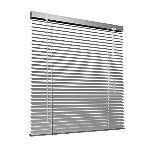 Victoria M. Aluminium Jalousie, 90 x 130 cm, Silber, Jalousie ohne Bohren, inkl. Klemmclips
