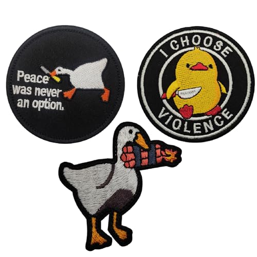 3 Stück Klett Patches Patch Klett Patch Tier Klett Lustig Patches süße Ente Klett MilitäR GäNse Enten Lustiger Süßer Entenbissmesser-Aufnäher für Rucksäcke, Jacken, Jeans