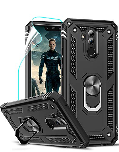LeYi Schutzhülle für Huawei Mate 20 Lite mit Displayschutz, 360 ° drehbarer Halterung, militärischer Schutz, stoßfest, weiches TPU und Polycarbonat, Hartschale, Schutzhülle für Huawei Mate 20 Lite,