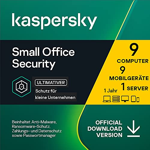 Kaspersky Small Office Security | 9 Geräte 9 Mobil 1 Server | 1 Jahr | Windows/Mac/Android/WinServer | für kleine Unternehmen | Aktivierungscode per Email