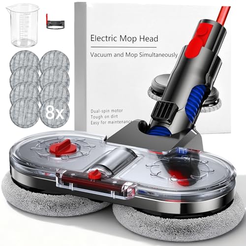 NIKYJM Wischaufsatz für Dyson V7/V8/V10/V11/V15 Zubehör Wischaufsatz für Dyson Wischmopp Aufsatz für Dyson mit Abnehmbaren Wassertank, Füllbehälter und 8 Waschbare Mopps