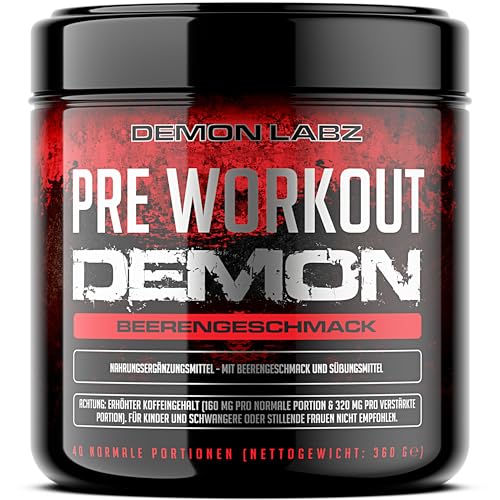 Pre Workout Demon - BEERENGESCHMACK - Pre Workout Booster mit Kreatin, Beta Alanin, Taurin & Koffein - Trainingsbooster - Klimaneutral & Made in Germany (360g)