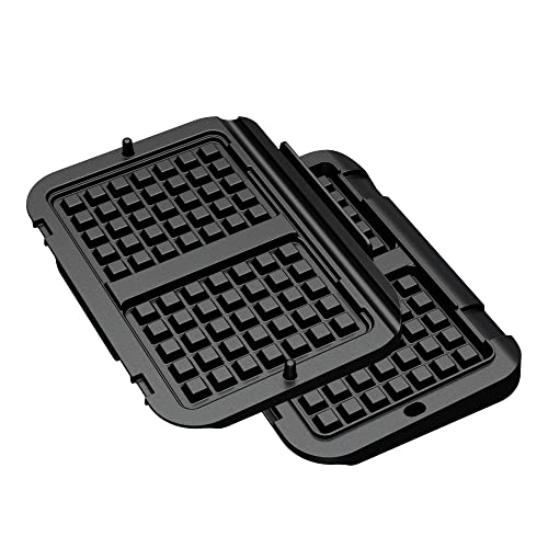 Tefal XA7308 OptiGrill Waffelplatten | passend für OptiGrill 4in1 und 2in1 Modelle | Zubereitung von Belgischen Waffeln | Schwarz