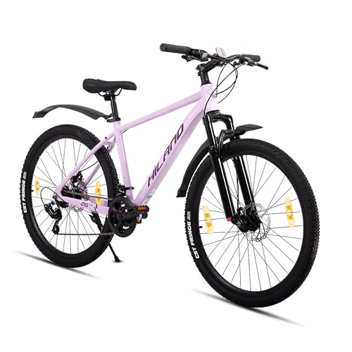 HILAND 26 Zoll Mountainbike für Frauen Männer Erwachsene, 21 Gang MTB mit Aluminiumrahmen, Doppelscheibenbremsen, Herren und Damen Mountainbike, Lila