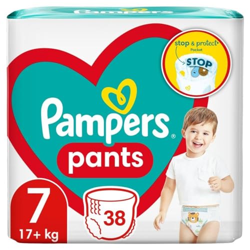 Pampers Pants Windeln Größe 7 (17+ kg), 38 Stück, Bester Schutz & Komfort Pampers in Einfach anzubringenden Windeln
