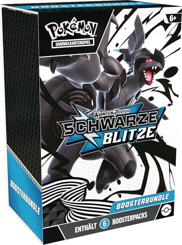 Pokémon-Sammelkartenspiel: Boosterbundle Karmesin & Purpur – Schwarze Blitze (6 Boosterpacks)