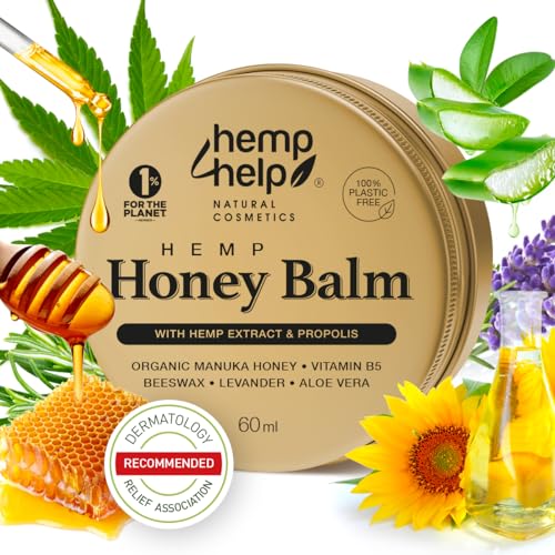 Manuka-Honig-Hanf-Salbe für Neurodermitis & Ekzeme, Schuppen - Propolis, Bienenwachs, Aloe Vera- Dermatologisch Empfohlen, Heilt Trockene, Rissige Haut