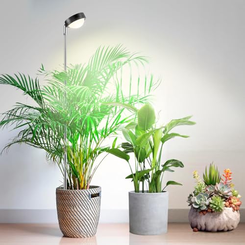 fayleer Pflanzenlampe LED Vollspektrum mit Optischer Linse für Hohe PPFD, Höhenverstellbare Grow Lampe mit 6/12/18H Timer, Grow Light Pflanzenlicht Wachstumslampe für Zimmerpflanze Hohe Pflanzen
