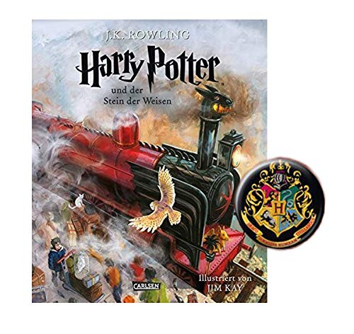 SCHMUCKAUSGABE: Harry Potter und der Stein der Weisen (vierfarbig illustrierte Schmuckausgabe) + 1. Original Harry Potter Button