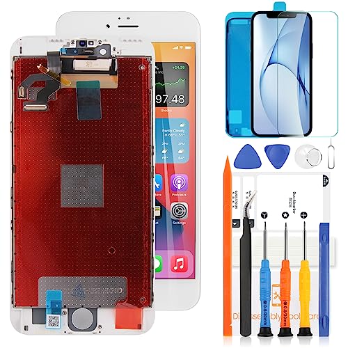 LADYSON LCD Bildschirm für iPhone 6S Plus 5,5 Zoll LCD Display 3D Touch Screen Digitizer Assembly für iPhone 6s Plus A1634 A1687 A1690 A1699 Glas Ersatzbildschirm mit Werkzeug (weiß)