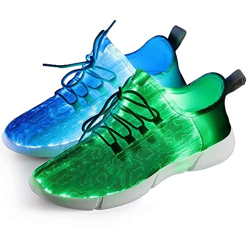 Shinmax LED Schuhe CE-Zertifikat, 7 Farbe USB Aufladen LED Leuchtend Sport Schuhe Sportschuhe LED Sneaker Turnschuhe für Unisex-Erwachsene Herren Damen