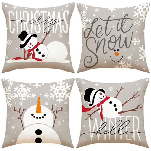 Weihnachtsdeko Innen Weihnachtskissen Kissenbezug 4er Weihnachten Deko Weihnachtskissenbezug Christmas Decorations Weinachtsdekorationen Weihnachts Kissen 45x45 cm Dekokissen Kissenbezüge Kissenhüllen