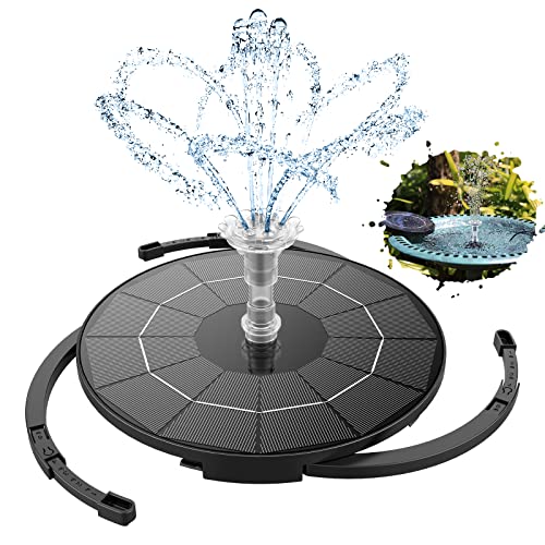AISITIN Solar Springbrunnen mit 3.5W DIY Abnehmbares Sonnenkollektor, Solar Teichpumpe Upgrade, Runden Solarbrunnen mit 8 Fontänenstile für Gartenteich,Vogelbad,DIY Wasserspiel,Fisch Tank