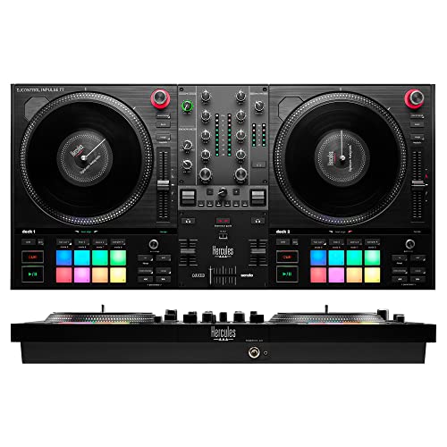 Hercules DJControl Inpulse T7 Motorbetriebener 2-Deck-DJ-Controller in Schwarz