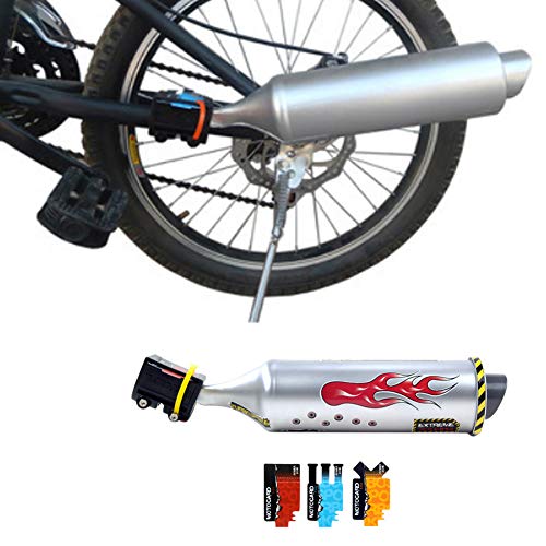 Fahrrad Auspuffrohr, Fahrrad Auspuff Soundsystem, Auspuffanlage Fahrrad Soundgenerator Zubehör, Fahrrad Turbo Auspuffrohr, Fahrrad Auspuff Lautes System, Speichensound-Maker