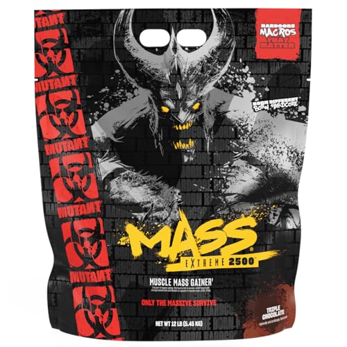 MUTANT Mass Extreme 2500 Gainer | Molkenproteinpulver | Muskelaufbau | Hohe Dichte und saubere Kalorien | 5450 g | Dreifach-Schokolade