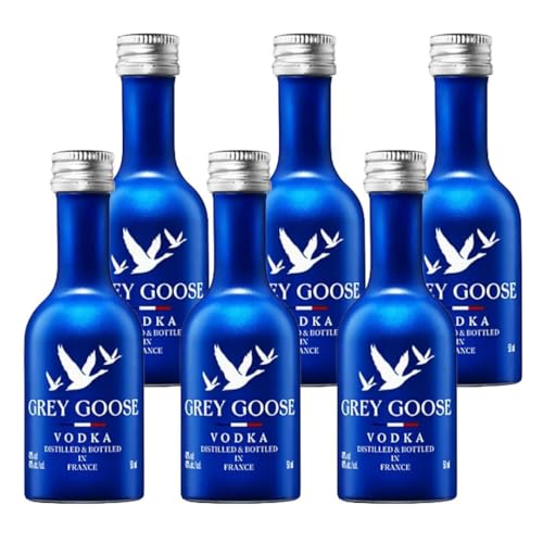 Grey Goose Vodka Miniatur 50ml – 40% Vol. – 6er-Set- [Enthält Sulfite]