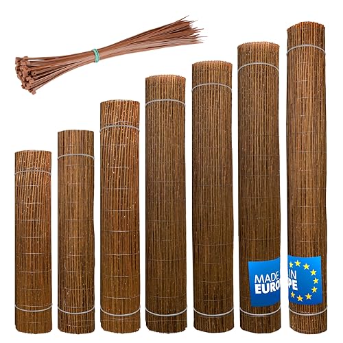 Wicker garden Weidenmatte 100 x 500 cm - natürlicher Sichtschutz für Garten, Balkon und Terrasse, Sichtschutzzaun in 60 Größen, Sichtschutzmatte Gartenzaun - Windschutz & Sonnenschutz