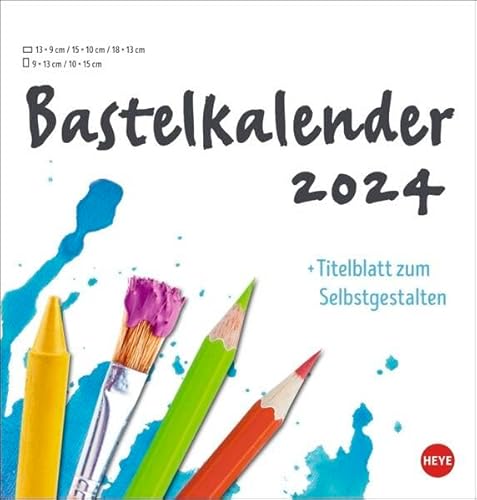 Bastelkalender 2024 weiß mittel. Blanko-Kalender zum Basteln mit extra Titelblatt für eine persönliche Gestaltung. Foto- und Bastelkalender 2024. Format 21 x 22 cm.