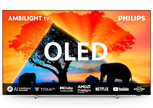 Philips Ambilight 48OLED759 4K OLED Smart TV - 48-Zoll Display mit P5 AI Perfect Picture Ultra HD, Titan OS, Dolby Vision und Dolby Atmos Sound - Funktioniert mit Alexa und Google Sprachassistent