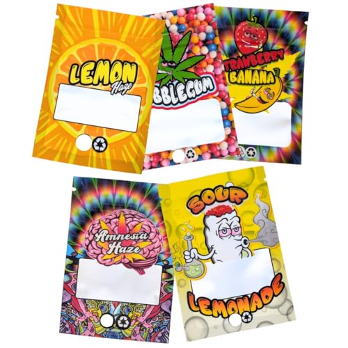 Cannagut Calipacks Mix 2g Zip Beutel Kleine Bunte Tütchen Baggies für Blüten - fünf Sorten Mixpaket aus 25 Stück | 7 * 10 cm