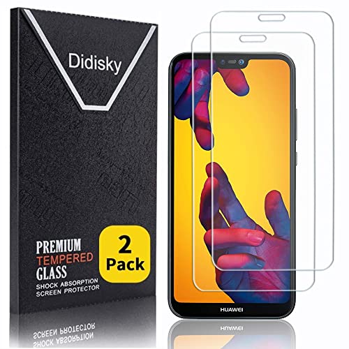 Didisky 2 Stück Schutzfolie Kompatibel mit Huawei P20 Lite, 9H Hartglas, Keine Blasen, High Definition Schutzfolie, Einfach anzuwenden, Fall-freundlich