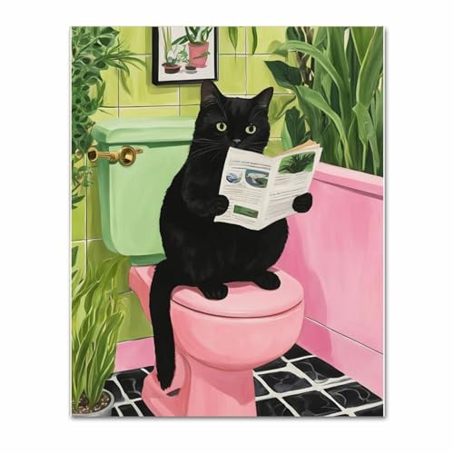 WEMEON Malen Nach Zahlen Erwachsene(40X50cm)- Katze Malen nach Zahlen, Malen Nach Zahlen Kit mit 3 Pinseln, Acrylfarben Handgemalt Ölgemälde Leinwand für Home Decor, Ohne Rahmen