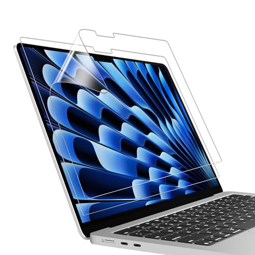 2-Pack Displayschutz für MacBook Air 13,6 Zoll M4 M3 M2 Chip 2025-2022 5H Härte Anti-Kratzer Display Schutz Schutzfolie Bildschirmschutz Staubschutzfilter Zubehör