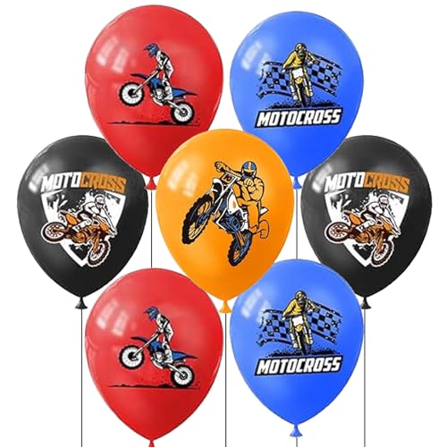 Ovanda 20 Stück Motocross Luftballons, Rennauto Geburtstag Deko Luftballon, Motorrad Deko Geburtstag Luftballons, Auto Geburtstags Dekos Ballon,12 Zoll Luftballon Auto, Ballon Geburtstags Junge