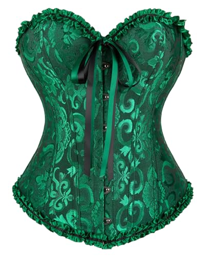 KUOSE Damen Vollbrust Corsage Bauchweg Korsage Top Übergrößen Schwarz