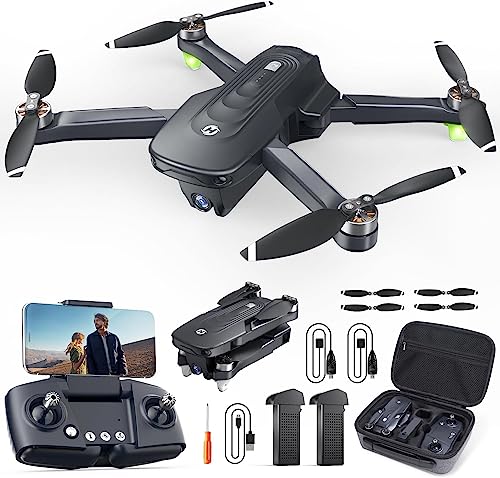 Holy Stone HS175D Faltbar GPS Drohne mit 4K Kamera HD,RC Quadrocopter mit 46 Min. Lange Flugzeit, Follow-Me, Bürstenlos Motor,Tap-Fly,Point of Interest Höhenhaltung Faltdrohne für Anfänger Erwachsene