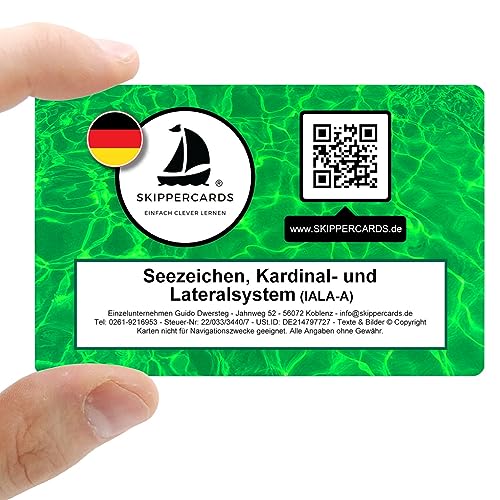 SKIPPERCARDS - Sportboot Lernkarten - Seezeichen, Kardinal- und Lateralsystem - Ideales Zubehör zum Sportbootführerschein See, Segeln und Bootsport