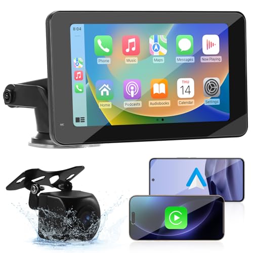 Aurevita 7 Zoll Carplay Display, 2025 Upgrade Android Auto Bildschirm, car Play Buddy Display mit Navigation, Sprachsteuerung, Mirror Link, Touchscreen, Car Multimedia Player