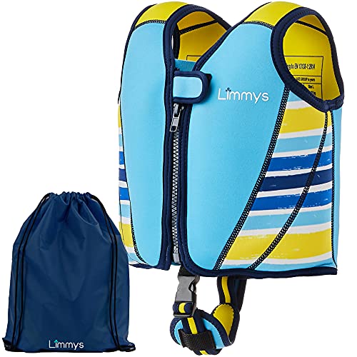 Limmys Premium Kinder-Schwimmweste – Moderne Kinder-Schwimmweste für Mädchen, Jungen und Kleinkinder – inklusive Aufbewahrungstasche (Azurblau, mittel)